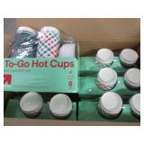 6 8 Packs of hot cold cups with lid...