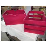 2 Stackable wood storage crates...