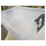 3 Covered storage totes, minor dama...