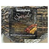 DD. 8.55lb Smithfield Spirals Smoked Ham-Brown Sugar Glaze & Bacon Packet