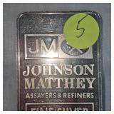 10 oz t, .999 JM Fine Silver Ingot
