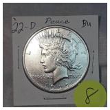 1922 D Peace Dollar $1 BU Condition