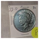 1922 D Peace Dollar $1 BU Condition