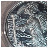 1oz "Hobo" Silver Skull Round