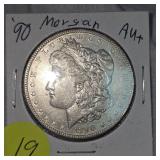 1890 Morgan Dollar $1 AU Condition