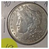 1890 Morgan Dollar $1 AU Condition