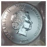 2021 $2  1oz Niue Justice League Wonder Woman Silver Round