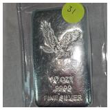 10 oz t, .999 Eagle Bullion Fine Silver Bar