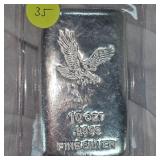 10 oz t, .9999 fine Silver Eagle Bar