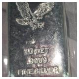 10 oz t, .9999 fine Silver Eagle Bar