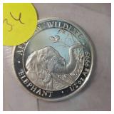 2018 Elephant 1/2 oz Silver, .9999 African Wildlife
