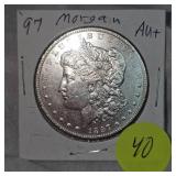 1897 Morgan $1 AU Plus Condition