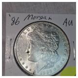 1886 Morgan Dollar $1 AU Condition