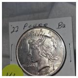 1922 Peace Dollar $1 BU Condition