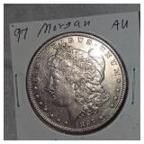 1897 Morgan Dollar $1, AU Condition