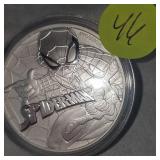 2017 1oz, .9999Justice League Spiderman Silver