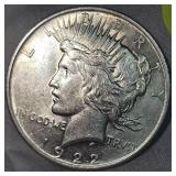 1922 Peace Dollar, $1 AU