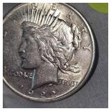 1922 Peace Dollar, $1 AU