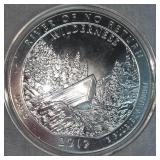 2019 UAGI 5oz t, .999 Silver Wilderness Round