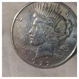 1922 Peace Dollar $1, VF+
