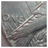 1922 S Peace Dollar $1 VF w/light toning