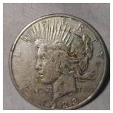 1923 S Peace Dollar $1 Light Toning