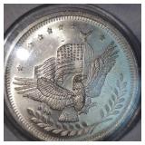 1 oz t, .999 Silver Eagle/Flag Round