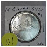 1965 Canada Silver $1 UNC