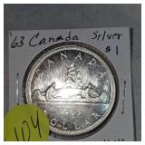 1963 Canada Silver $1 UNC
