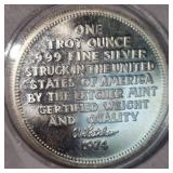 1974 Letcher Plant Mint 1 oz t Silver Round