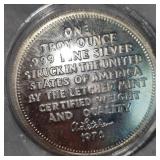 1974 Letcher Plant Mint 1 oz t Silver Round