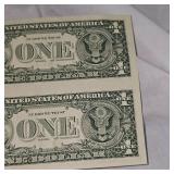 1995 FRN Uncut Washington $1 Dollar, sheet of two