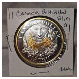 2011 Canada Gold Guilded Silver $1 UNC