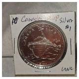 2010 Canada Ship Silver $1 UNC