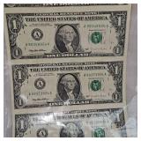 1995 Uncut Washington $1 Uncut Sheet of 4, UNC