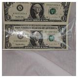 1995 Uncut Washington $1 Uncut Sheet of 4, UNC