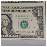 1995 FRN Uncut Washington $1 Dollar, sheet of two