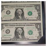 2003 A Washington 3uncut bills, w/COA