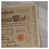 1910 BU 1000 Mark, Reichs Bank Note, BU Nice