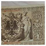 1910 BU 1000 Mark, Reichs Bank Note, BU Nice