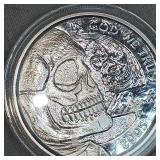 2005 1oz Hobo Silver Round with Skull