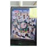 New York Yankees Plaque and Small Sioux Hockey Stick