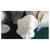 Block Crystal Cake Plate, Fenton Vase, Head Vase and Glass Vase