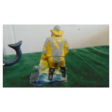 Cast Iron Fisherman and Cast Iron Elephant Bank