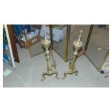 Brass Fireplace Screen and Brass End Iron for Fireplace