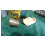 Queen Quality Nuts Tin, Mold, Copper Dippe and Wooden Shoe