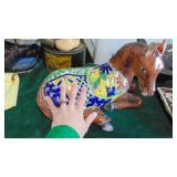 Large Mexican Decorated Tera Cotta Horse