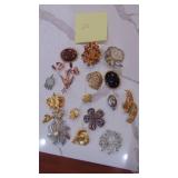 Assorted Vintage Pins and Misc Jewelry
