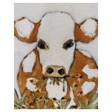 Cow & Daisy Framed Canvas Art