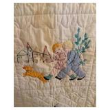 Vintage Nursery Rhyme Themed Baby Quilt